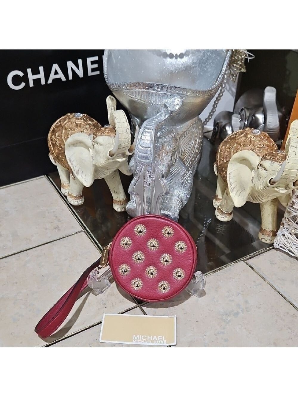 NWT! Michael Kors Cherry Red Leather Coin Purse
